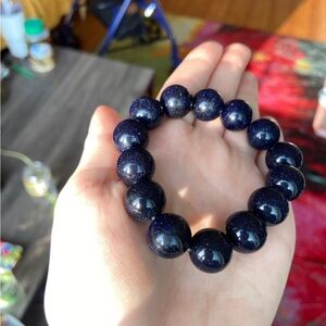 Blue Goldstone Crystal Bracelet Astrology Witchy